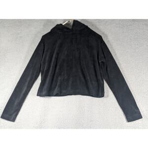 Juicy Couture Hoodie Womens Extra Small Black Crop Hoodie Black Label Velour